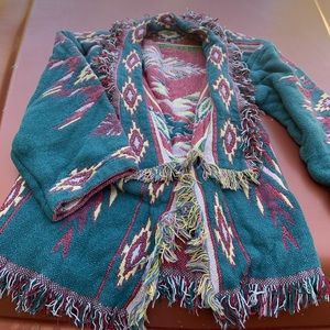 Vintage Aztec Blanket Coat